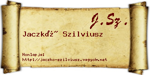Jaczkó Szilviusz névjegykártya